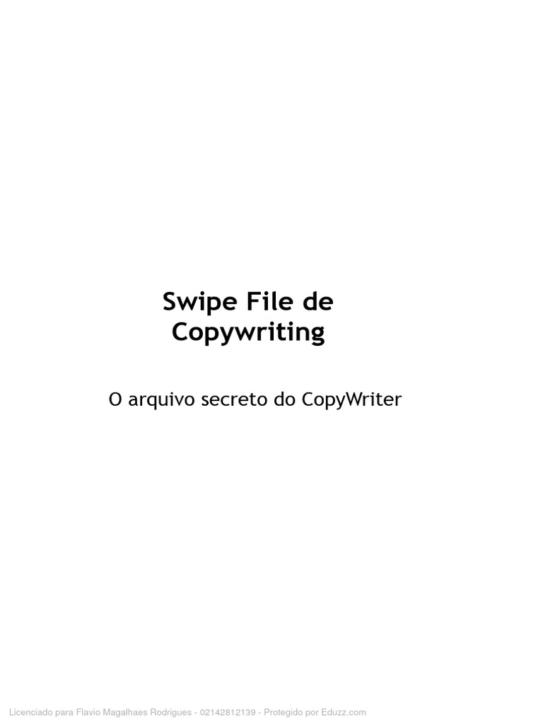 Swipe File de Copywriting: Fórmulas e Técnicas Essenciais | PDF ...