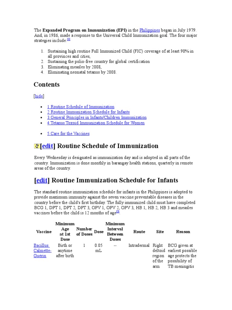 The Expanded Program On Immunization | PDF | Vaccines | Hepatitis B