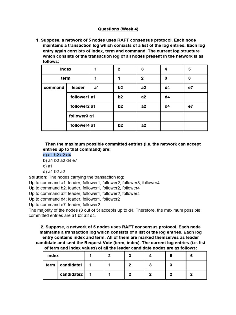 RAFT Consensus Protocol Q&A | PDF | Information Technology Management ...