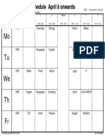 Mo Tu: Schedule April 8 Onwards