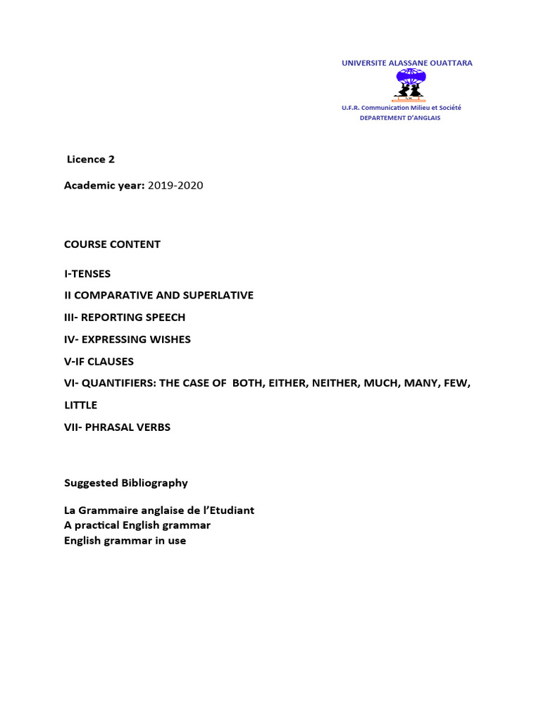 English Grammar Lii 2020 PDF