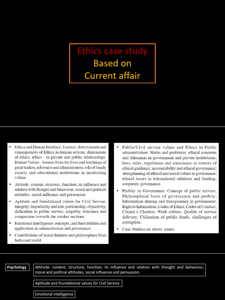 Class-PPT Ethics Case Study Current Affairs-Lecture-2 29-Oct-22 | PDF ...