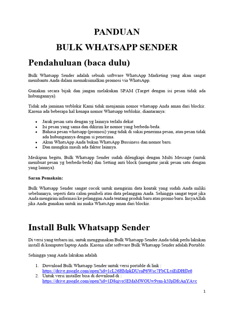 Panduan Bulk Whatsapp Sender PDF