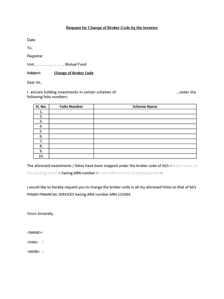 Arn change form karvy pdf