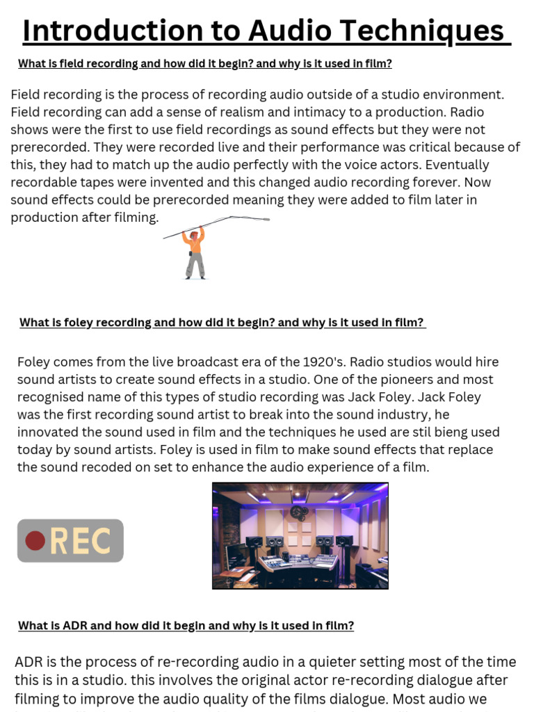 Introduction To Audio Techniques | PDF