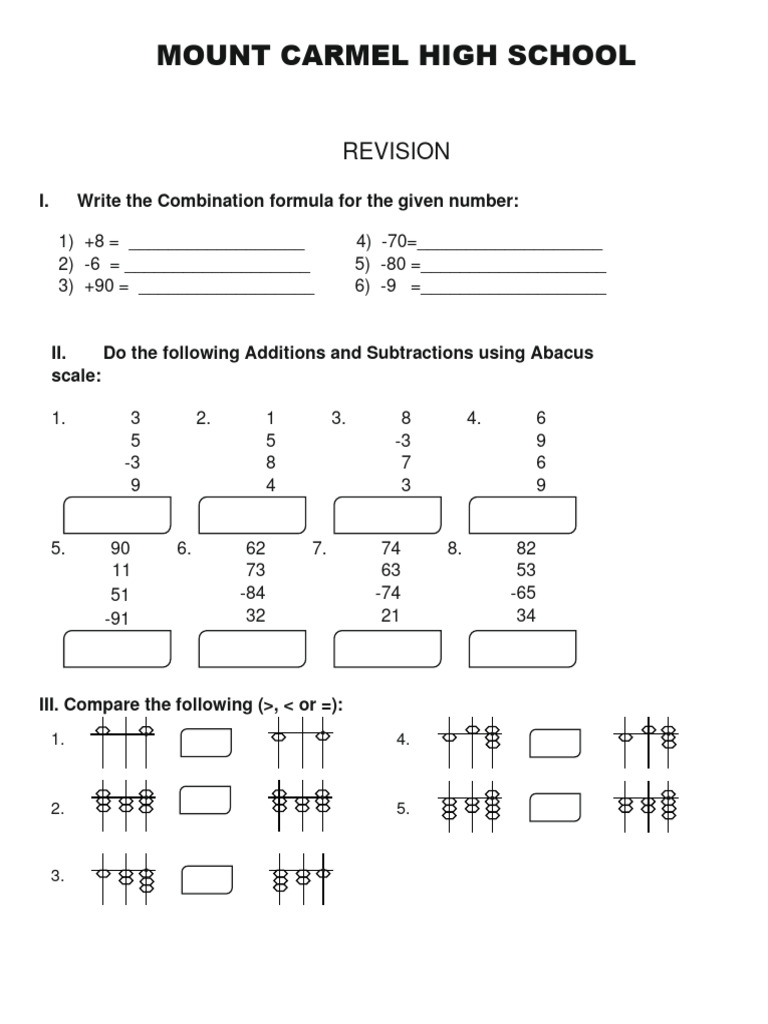 Abacus Operations and Formulas Guide | PDF