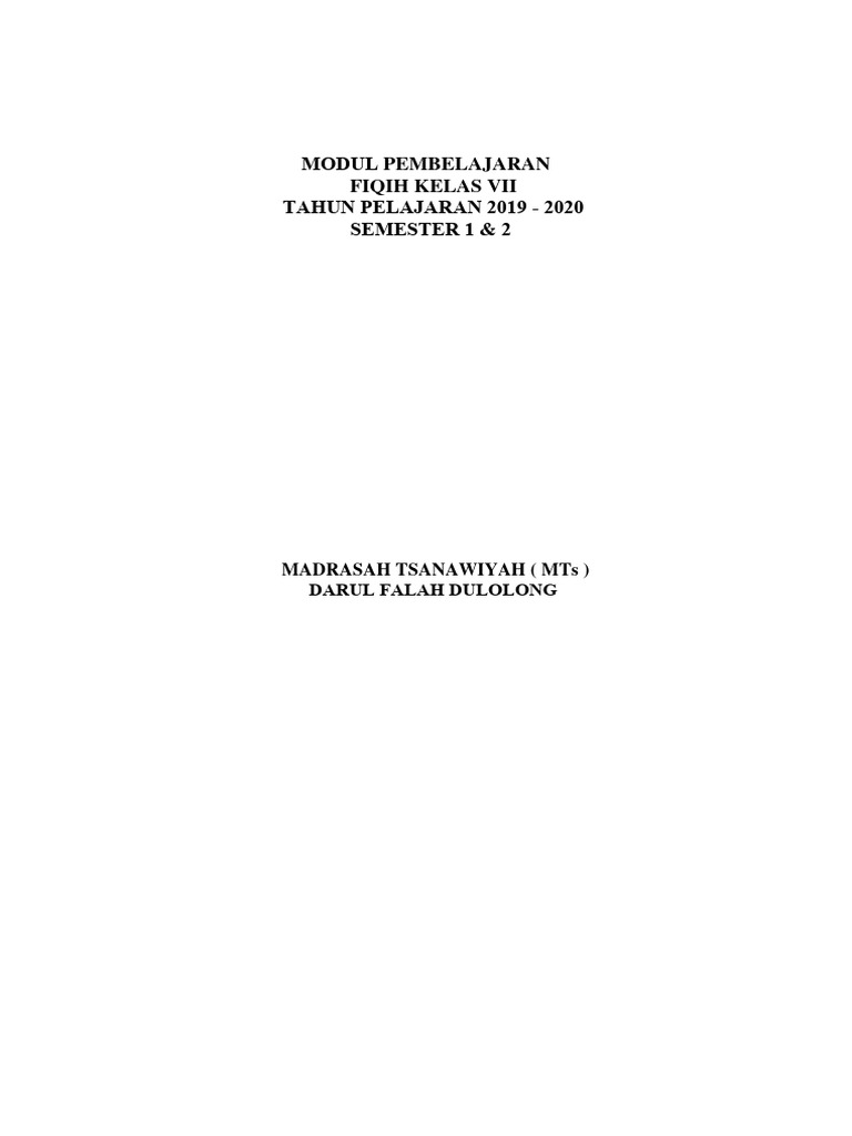 Modul Ajar Fiqih 2019 2020 Pdf