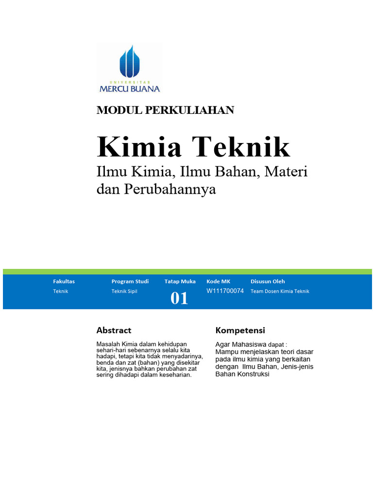 MODUL 1 Kimia Teknik | PDF