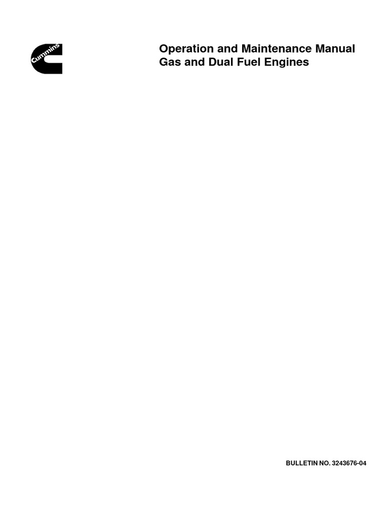 O & M Manual Gas & Dual Fuel PDF Internal Combustion Engine Piston