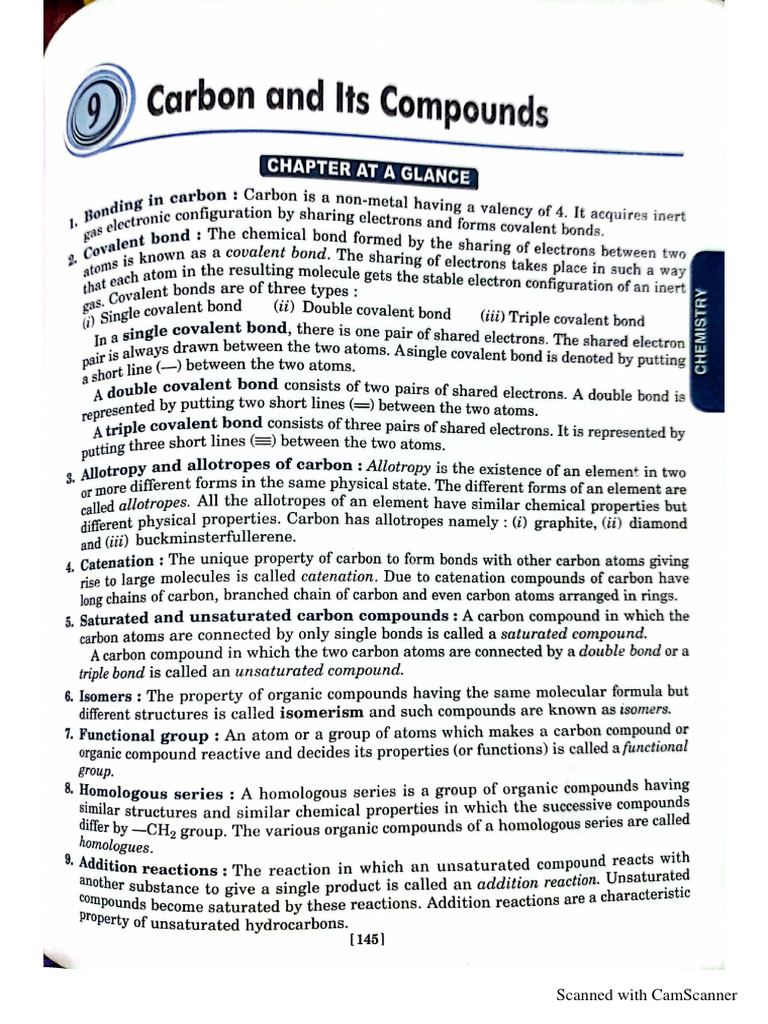 Carbon And Its Compounds Pdf