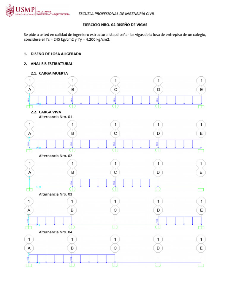 Diseño de Vigas para Losa de Colegio | PDF | Física Aplicada e ...