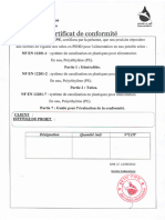 Certificat de Conformite Pehd Setif Pipe