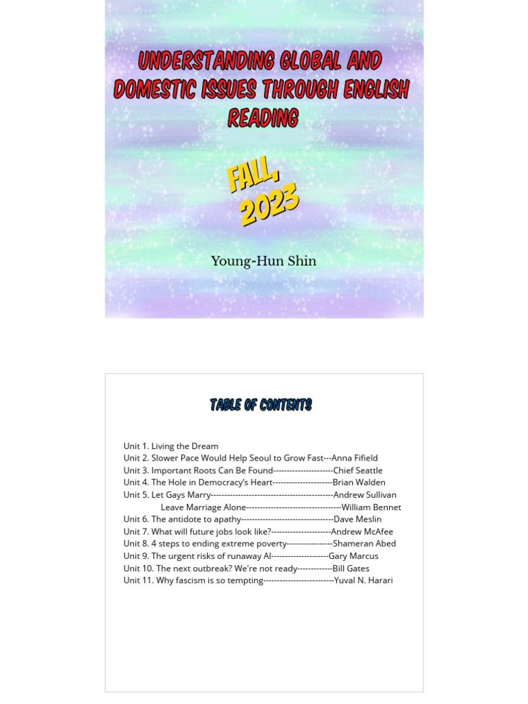 Understanding Global Reading Textbook 20231006 Pdf Lgbt Lgbtqia