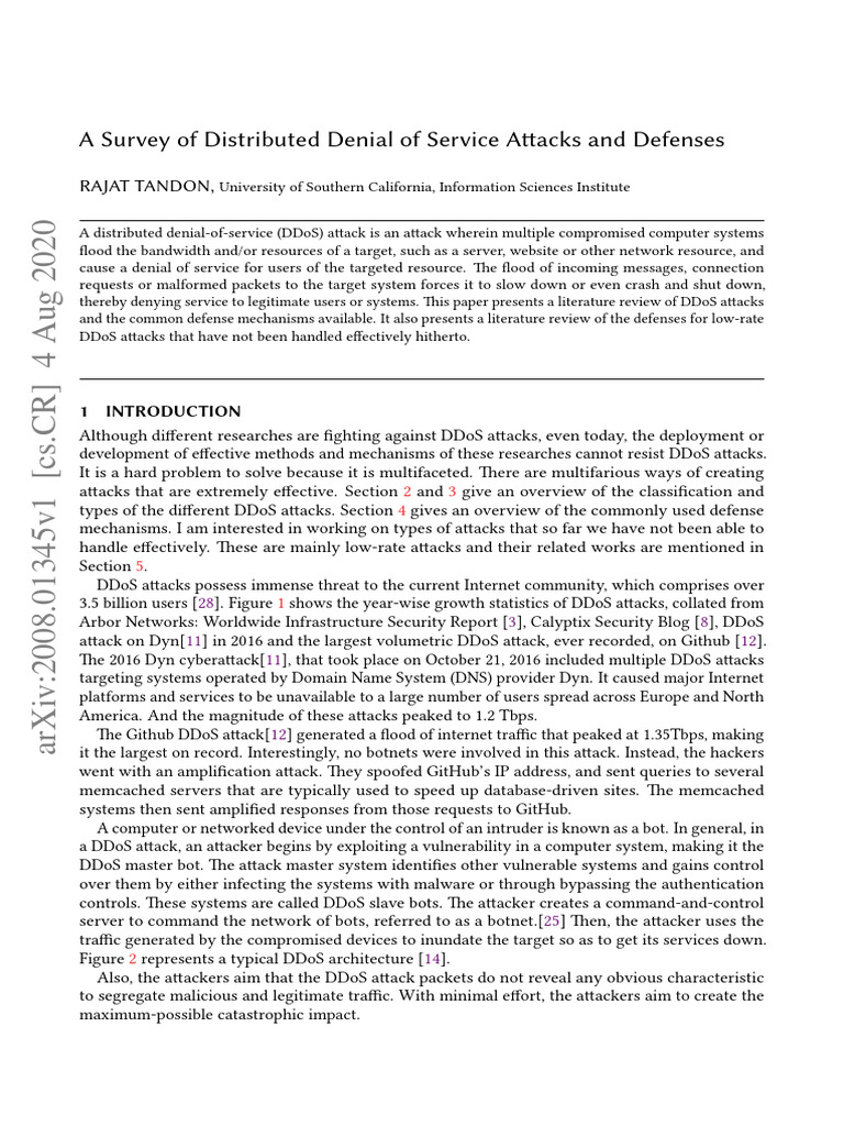 DDoS Attacks: Types and Defenses Overview | PDF | Denial Of Service ...