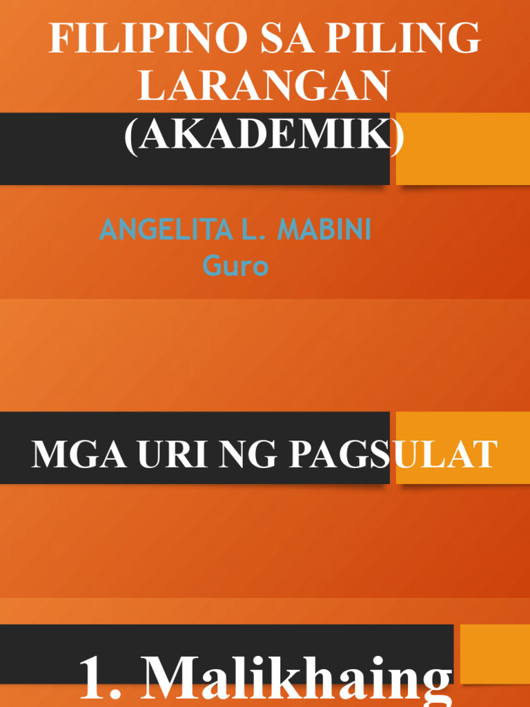 Mga Uri NG Pagsulat PDF