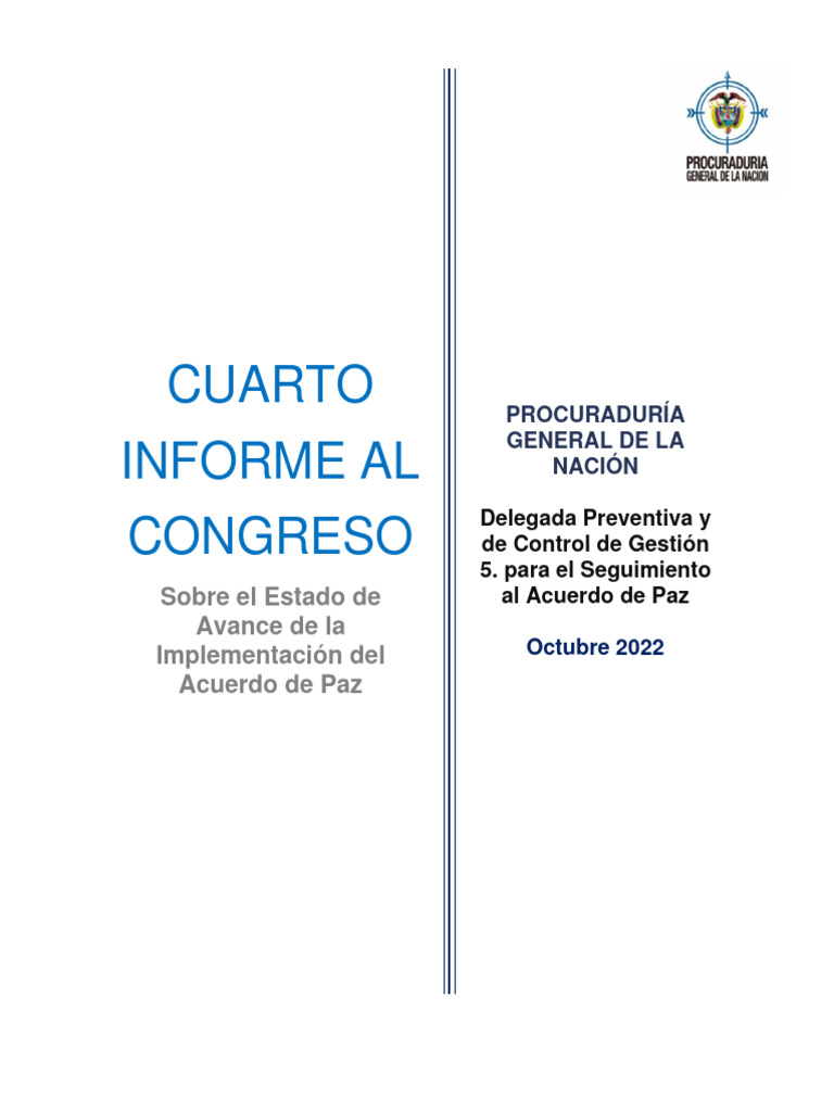 Informe sobre Implementación del Acuerdo de Paz | PDF