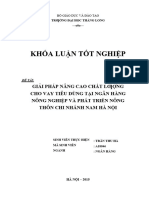 Giải pháp nâng cao chất lượng cho vay tiêu dùng tại ngân hàng nông nghiệp và phát triển nông thôn Chi nhánh Nam Hà Nội