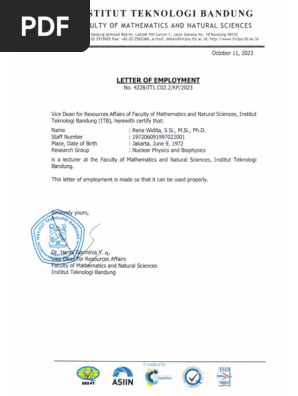 Letter of Employment Rena