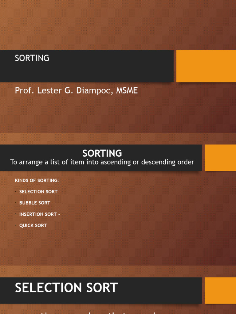 Sorting | PDF