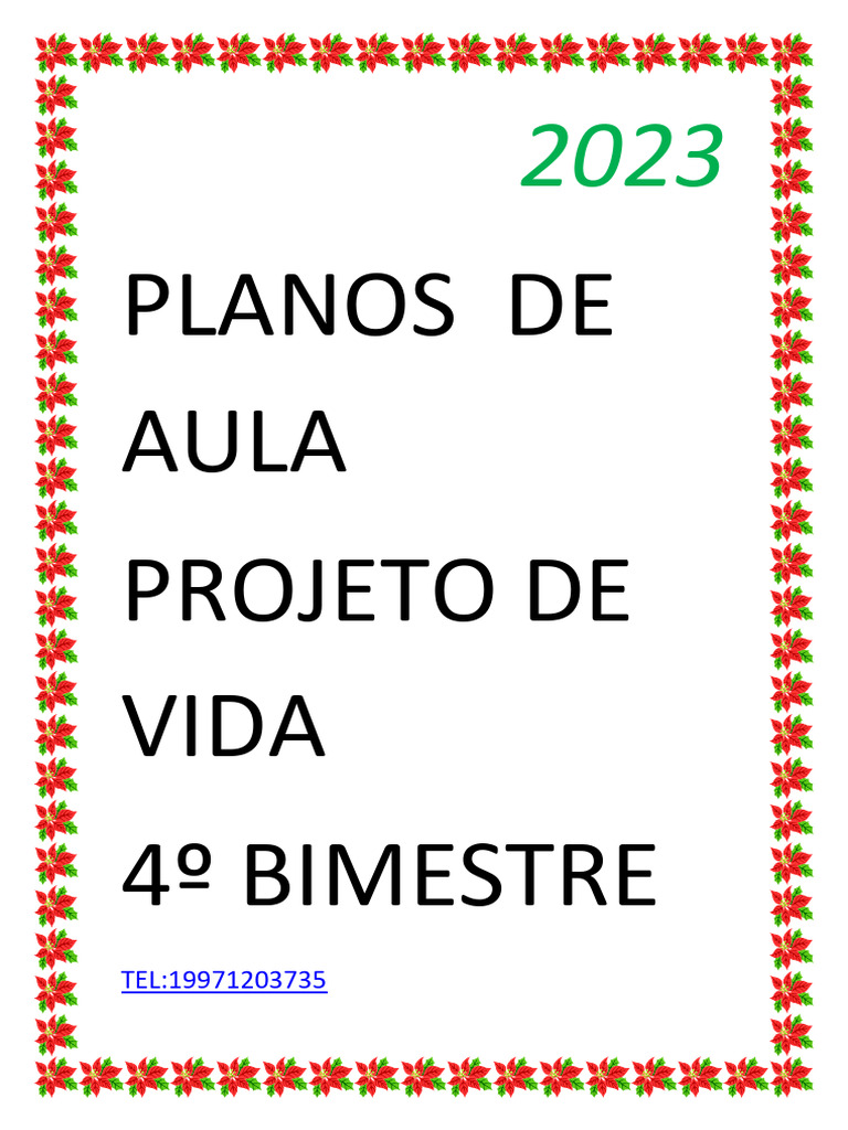 Planos de Aula Projeto de Vida 4° Bimestre 2023 1° Ano Médio C | PDF ...