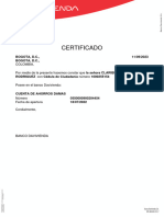 Certificación Bancaria Claribeth Gomez