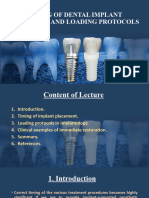 Timing of Dental Implant Placement and Loading Protocols Completion