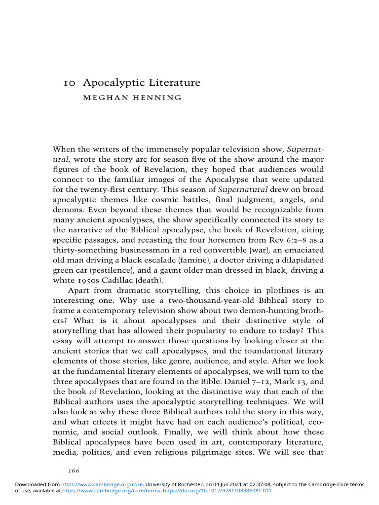 APOCALYPTIC WRITING DEFINITION intelligence overview