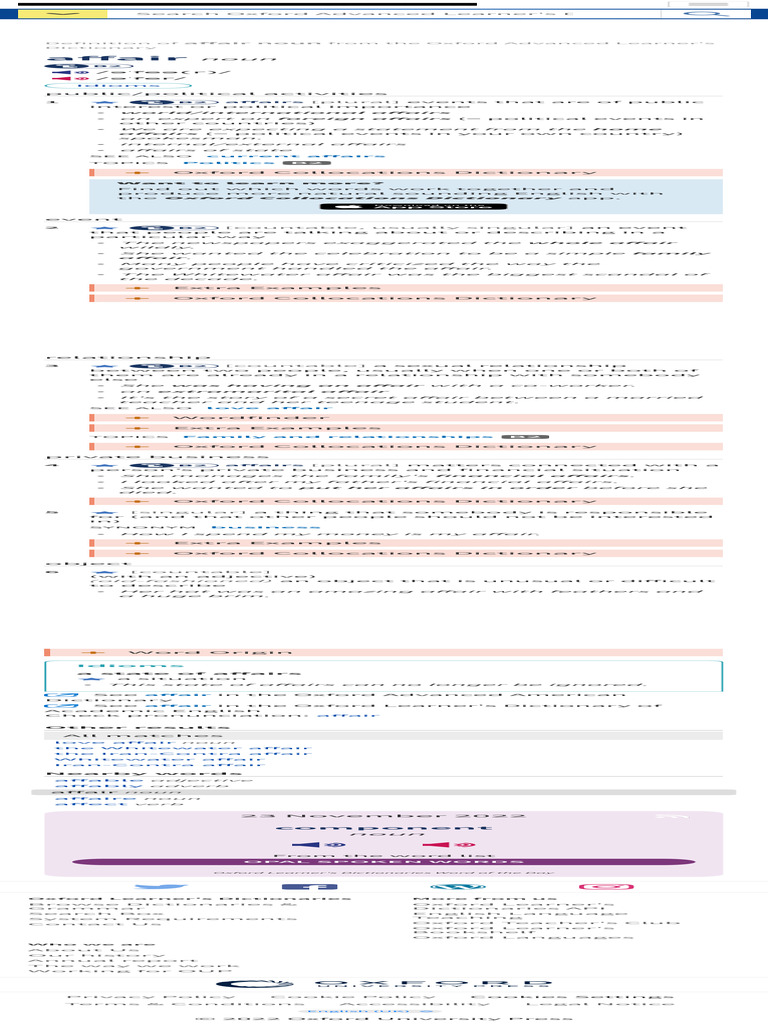 Affair Noun Definition, Pictures, Pronunciation and Usage Notes