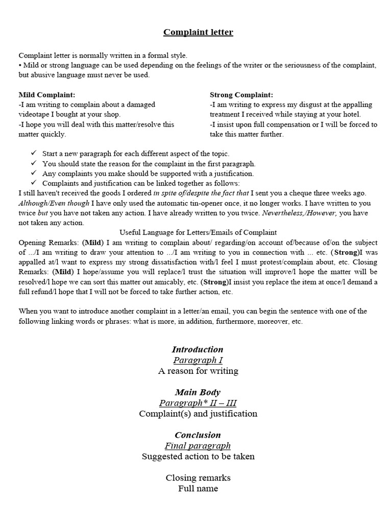 How to Write a Complaint Letter (3) PDF