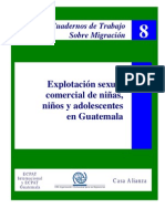 Cuaderno de Trabajo Sobre Migración - Explotación Sexual Comercial de Niños en Guatemala