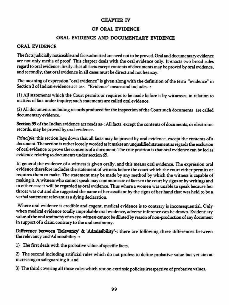ORAL EVIDENCE AND DOCUMENTARY EVIDENCE | PDF