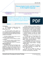 Phraseological Units and Their Types in The English Language