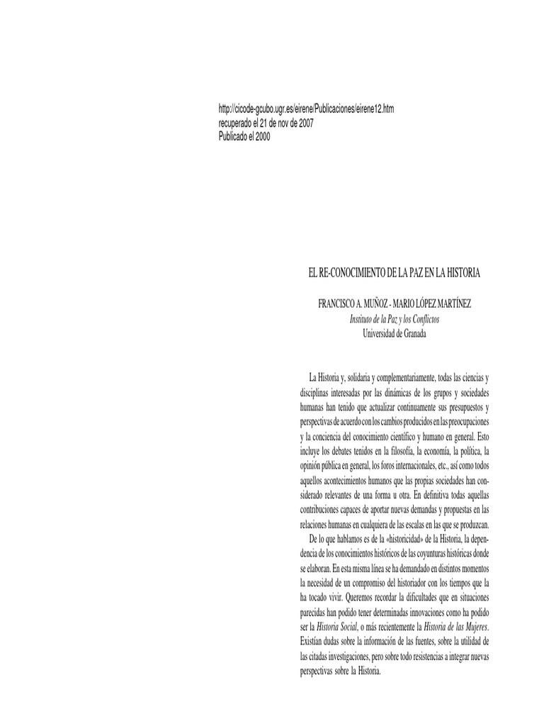 Cap1 Historia De La Paz Pdf Paz Conocimiento
