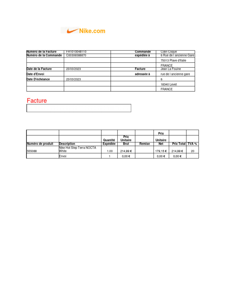 Facture nocta white pdf