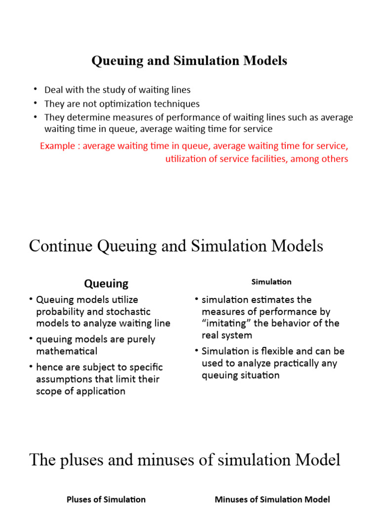 Queuing Simulation Models | PDF