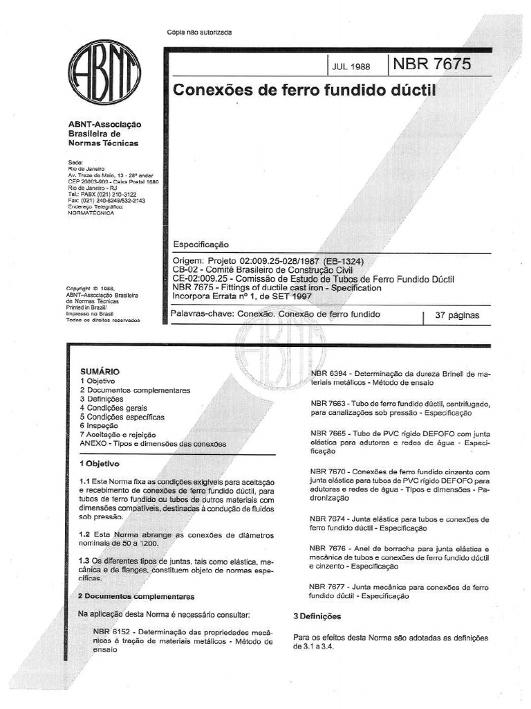 Abnt NBR 7675 (1988) | PDF