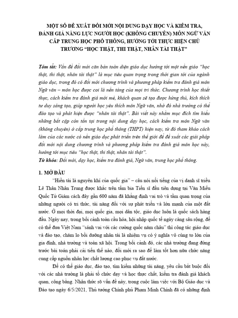 Mot so de xuat doi moi d y hoc va ktdg mon ngu van thpt pdf