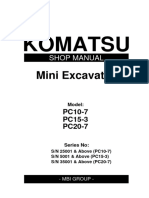 Komatsu Mini Excavator PC10!7!15!3!20-7 SM