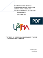 Proyecto de Desarrollo Nacional Ley Plan de La Patria 2013-2019 2019-2025.