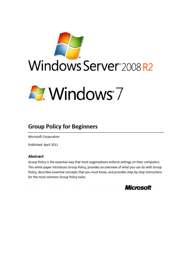 Group Policy For Beginners | PDF | Group Policy | Windows Registry