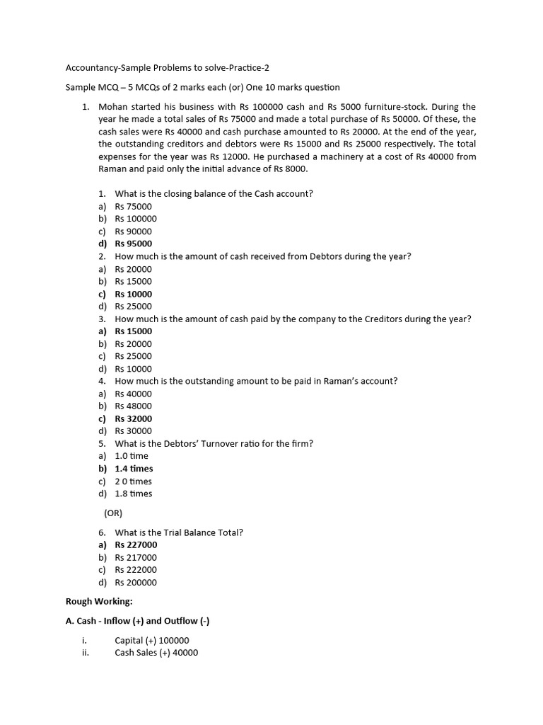 Accountancy sample problems to solve practice 2 pdf