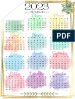 Calendario 2023 Delicado Acuarela Verde