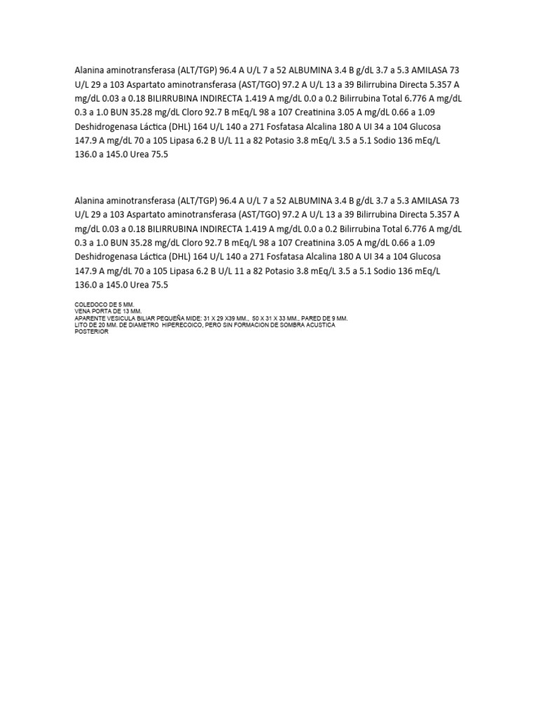 Niveles de ALT en paciente con neoplasia | PDF | Transaminasa ...