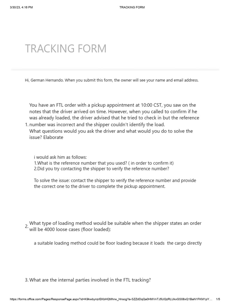 Tracking Form | Download Free PDF | Information Technology | Computing