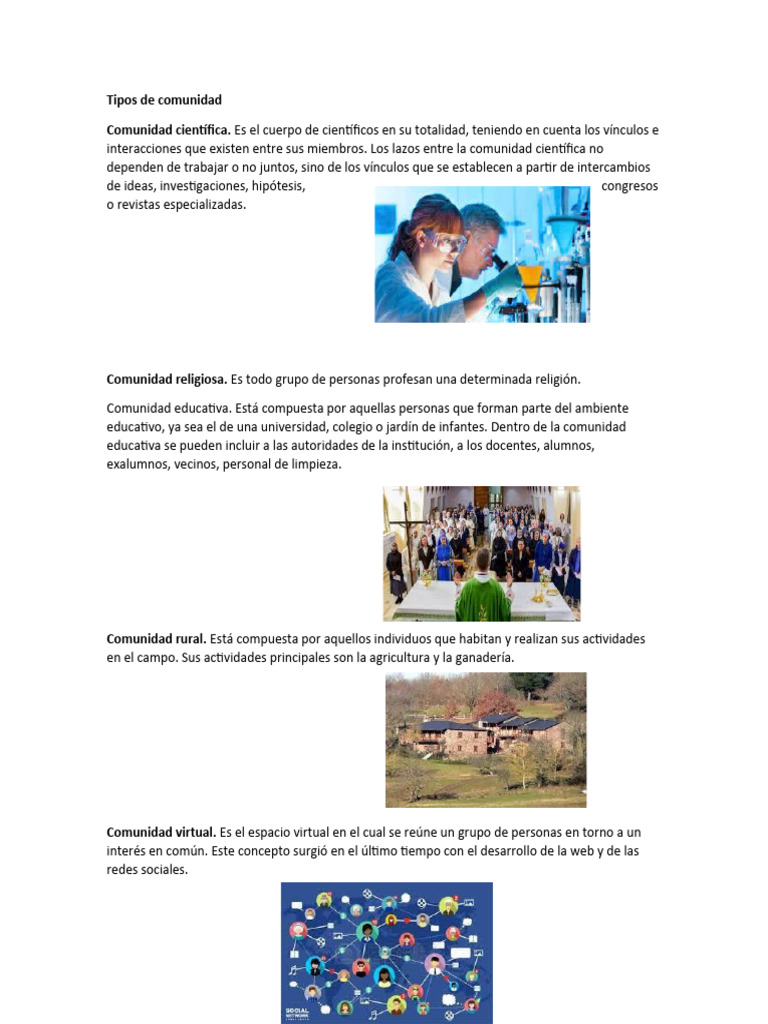 Tipos de Comunidad | PDF