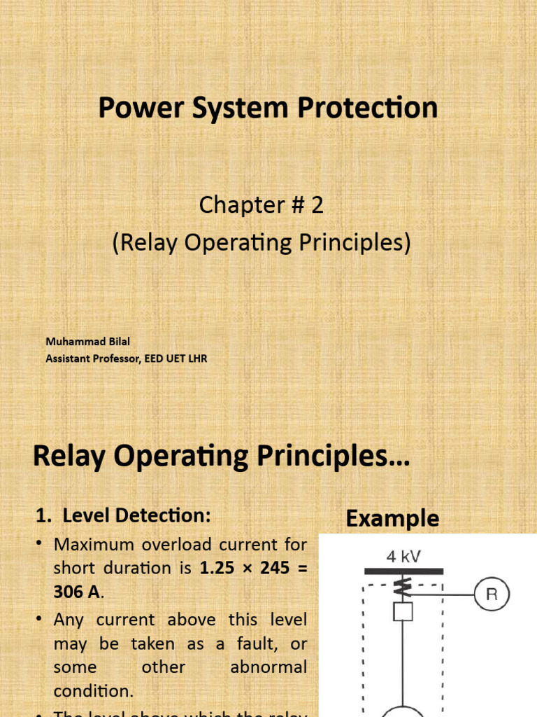 PSP Slides CH 2 (Relay Operating Principles) PDF Relay Fuse (Electrical)