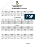 Estado Do Rio Grande Do Sul Município de Santiago Concurso Público #04/2023 Gabaritos Preliminares Da Prova Teórico-Objetiva