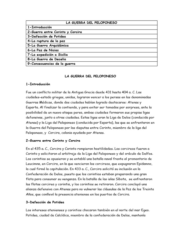 La Guerra Del Peloponeso PDF