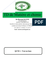 TD de Matière Et Chimie 2020