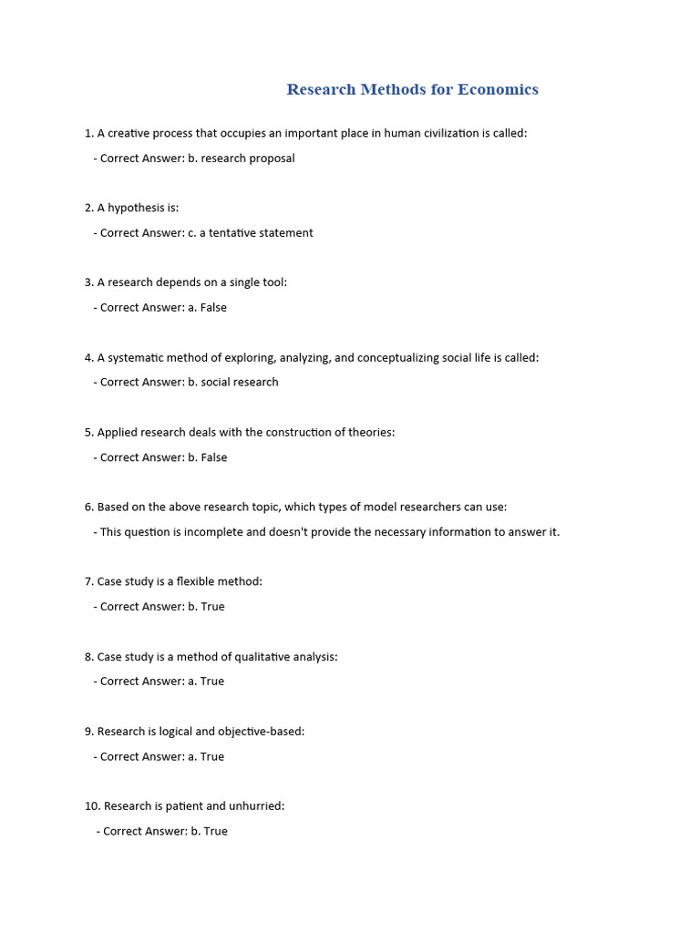 Research Methods in Economics Explained | PDF | Career & Growth